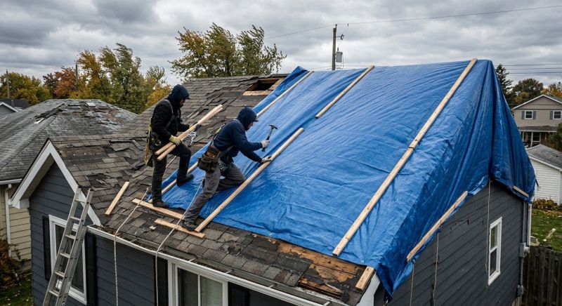 Storm Damage Roof Tarping in Sterling Heights, MI